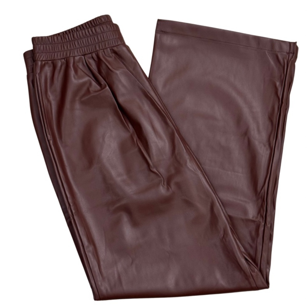 NWOT Leather Pants (faux) Brown Women's Size Large SUPER SOFT!